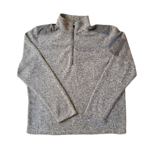 Mens XXL Eddie Bauer Gray 1/4 Zip Pullover Sweater With Sleeve Pocket - Picture 1 of 10